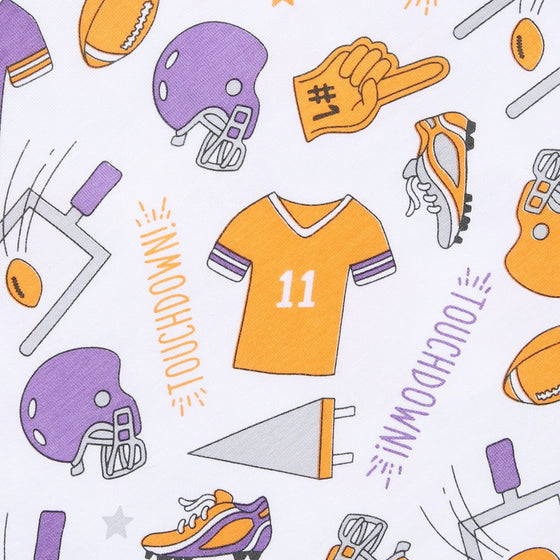 Touchdown Orange-Purple Footie - Magnolia BabyFootie