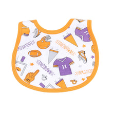  Touchdown Printed Bib - Orange Purple - Magnolia BabyBib