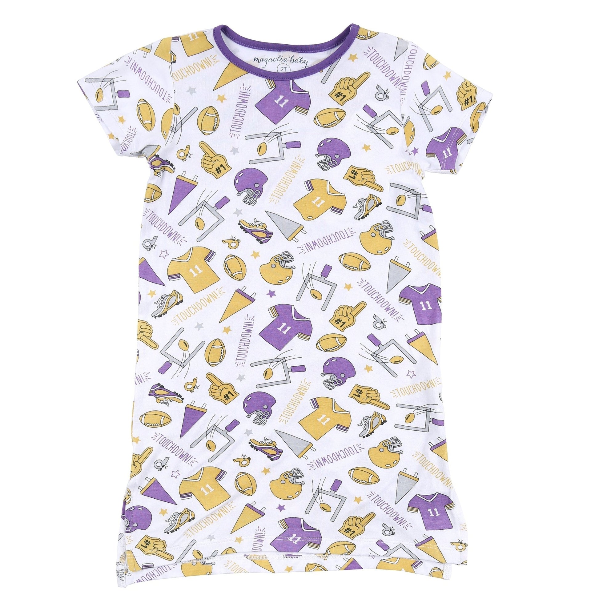 Touchdown Purple-Gold Girl's Nightdress - Magnolia BabyNightdress