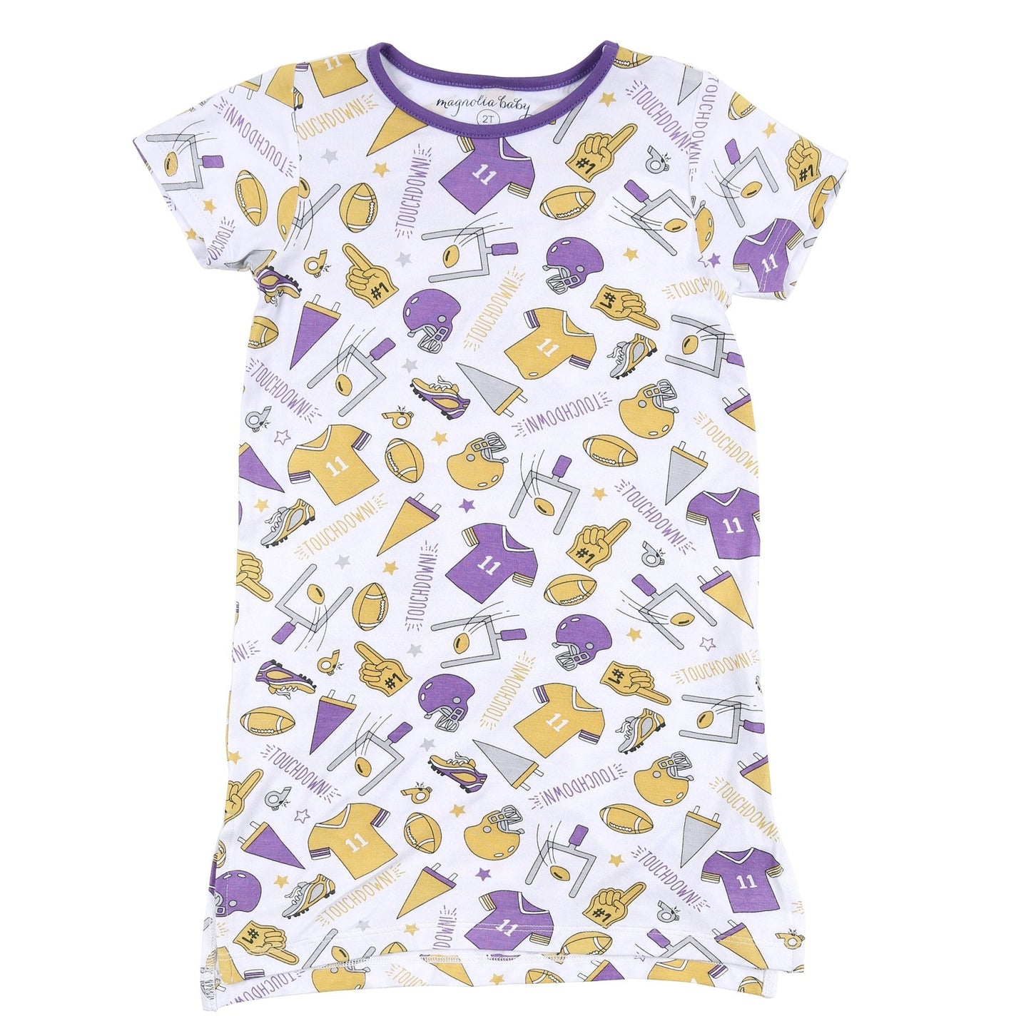 Touchdown Purple-Gold Girl's Nightdress - Magnolia BabyNightdress