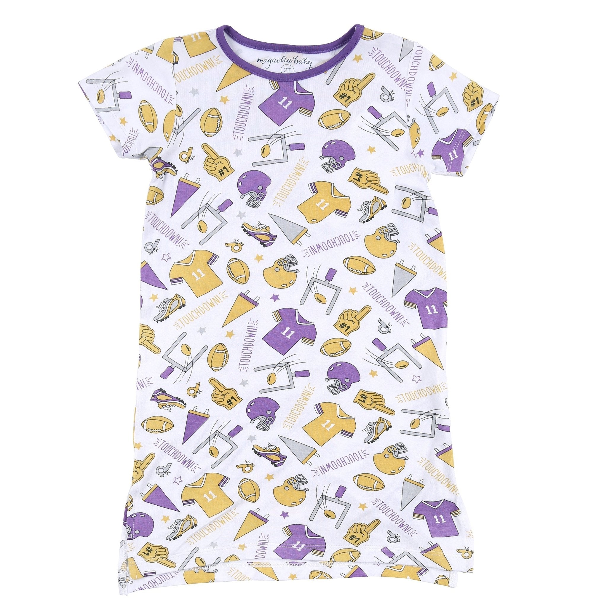 Touchdown Purple-Gold Girl's Nightdress - Magnolia BabyNightdress