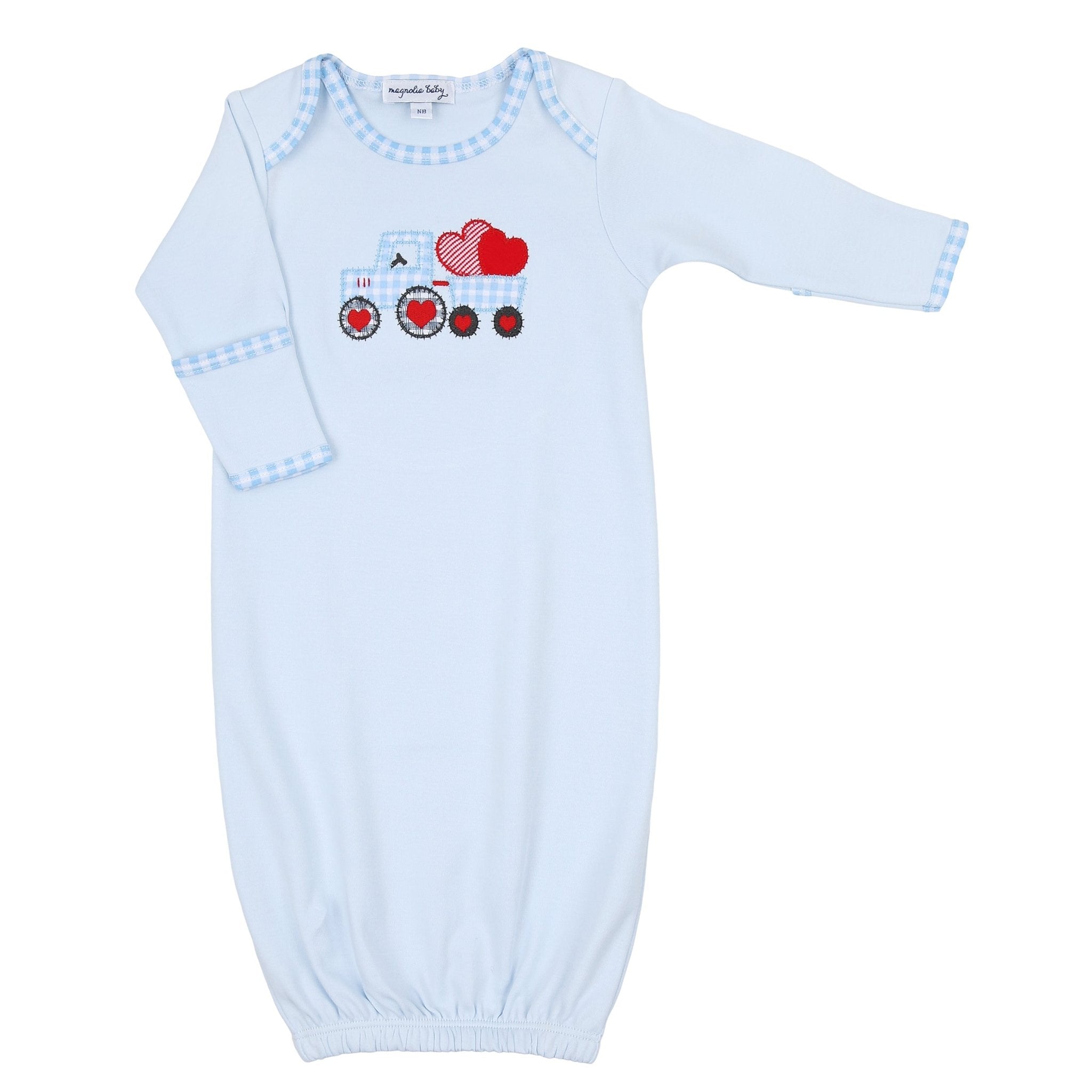 Tractor - Full of Love Applique Lap Gown - Magnolia BabyGown