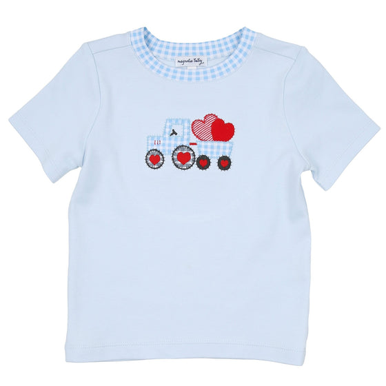 Tractor - Full of Love Applique Short Sleeve T - Shirt - Magnolia BabyT - Shirt