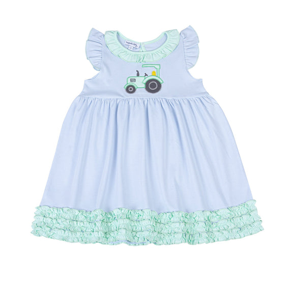 Tractor Time Applique Flutters Dress - Magnolia BabyDress