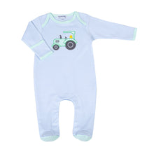  Tractor Time Applique Lap Footie - Magnolia BabyFootie