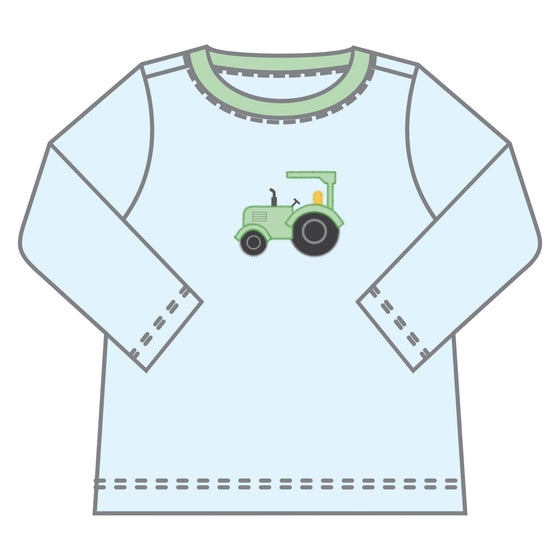 Tractor Time Applique Long Sleeve T-Shirt - Magnolia BabyT-Shirt