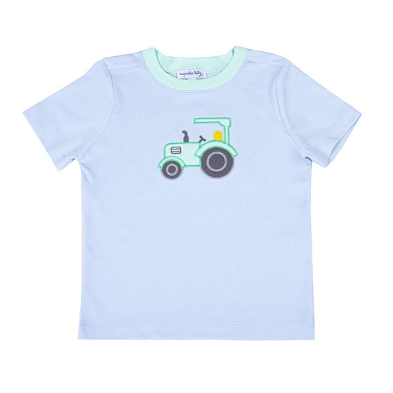 Tractor Time Applique Short Sleeve T-Shirt - Magnolia BabyT-Shirt