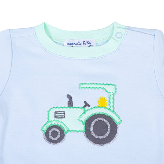 Tractor Time Applique Short Sleeve T-Shirt - Magnolia BabyT-Shirt