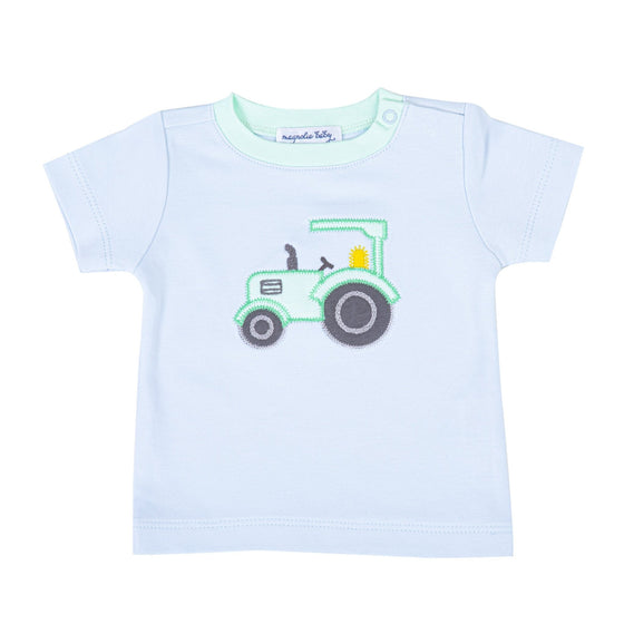 Tractor Time Applique Short Sleeve T-Shirt - Magnolia BabyT-Shirt