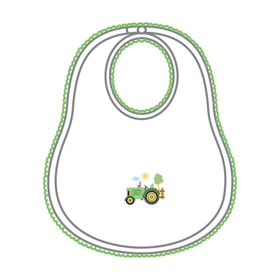 Tractor Time Embroidered Bib - Magnolia BabyBib