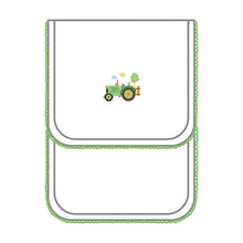  Tractor Time Embroidered Burp Cloth - Magnolia BabyBurp Cloth