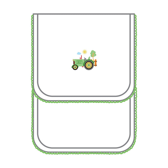 Tractor Time Embroidered Burp Cloth - Magnolia BabyBurp Cloth