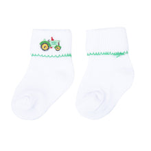  Tractor Time Embroidered Socks - Magnolia BabySocks