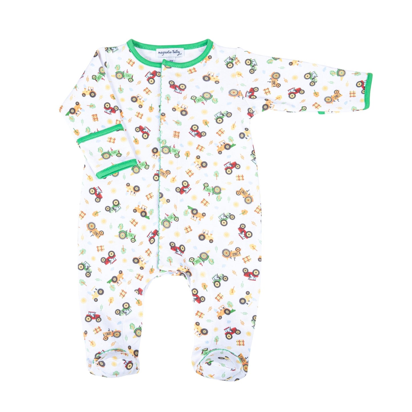 Tractor Time Print Footie - Magnolia BabyFootie