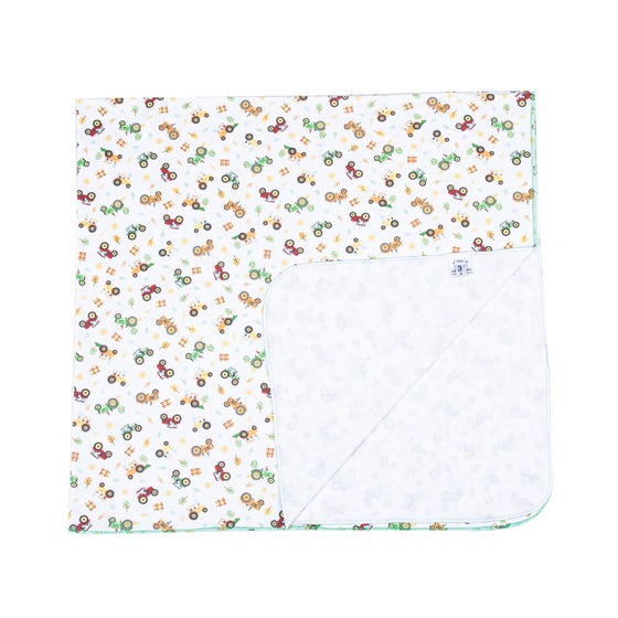 Tractor Time Print Swaddle Blanket - Magnolia BabySwaddle Blanket