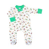 Tractor Time Print Zip Footie - Magnolia BabyFootie