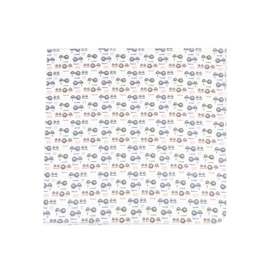 Tractor Tracks Print Swaddle Blanket - Magnolia BabySwaddle Blanket