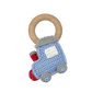 Train Bamboo Crochet Woodring Rattle - Magnolia BabyTeether