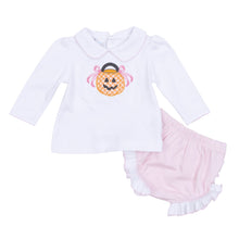  Trick or Treat Applique Collared Long Sleeve Diaper Cover Set - Pink - Magnolia BabyDiaper Cover