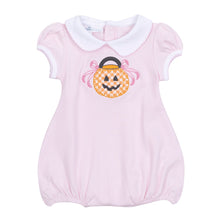  Trick or Treat Applique Collared Short Sleeve Bubble - Pink - Magnolia BabyBubble