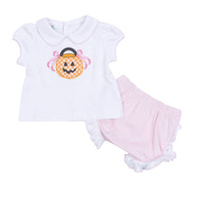  Trick or Treat Applique Collared Short Sleeve Diaper Cover Set - Pink - Magnolia BabyDiaper Cover