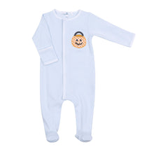  Trick or Treat Applique Footie - Blue - Magnolia BabyFootie