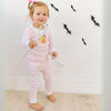 Trick or Treat Applique Ruffle Long Pajamas - Pink - Magnolia BabyLong Pajamas