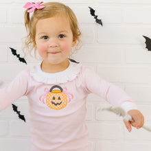  Trick or Treat Applique Ruffle Long Pajamas - Pink - Magnolia BabyLong Pajamas