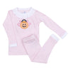 Trick or Treat Applique Ruffle Long Pajamas - Pink - Magnolia BabyLong Pajamas