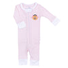 Trick or Treat Applique Ruffle Zip Pajamas - Pink - Magnolia BabyZipper Pajamas