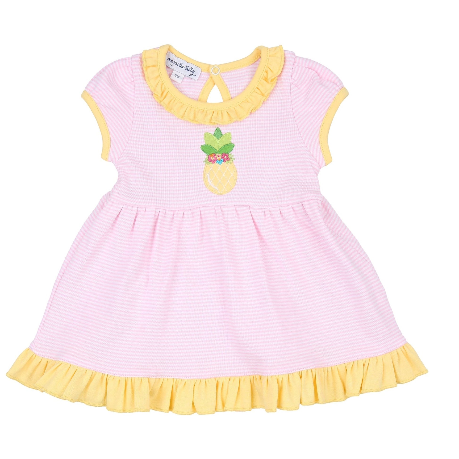 Tropical Pineapple Combo Short Sleeve Dress - Magnolia BabyDress