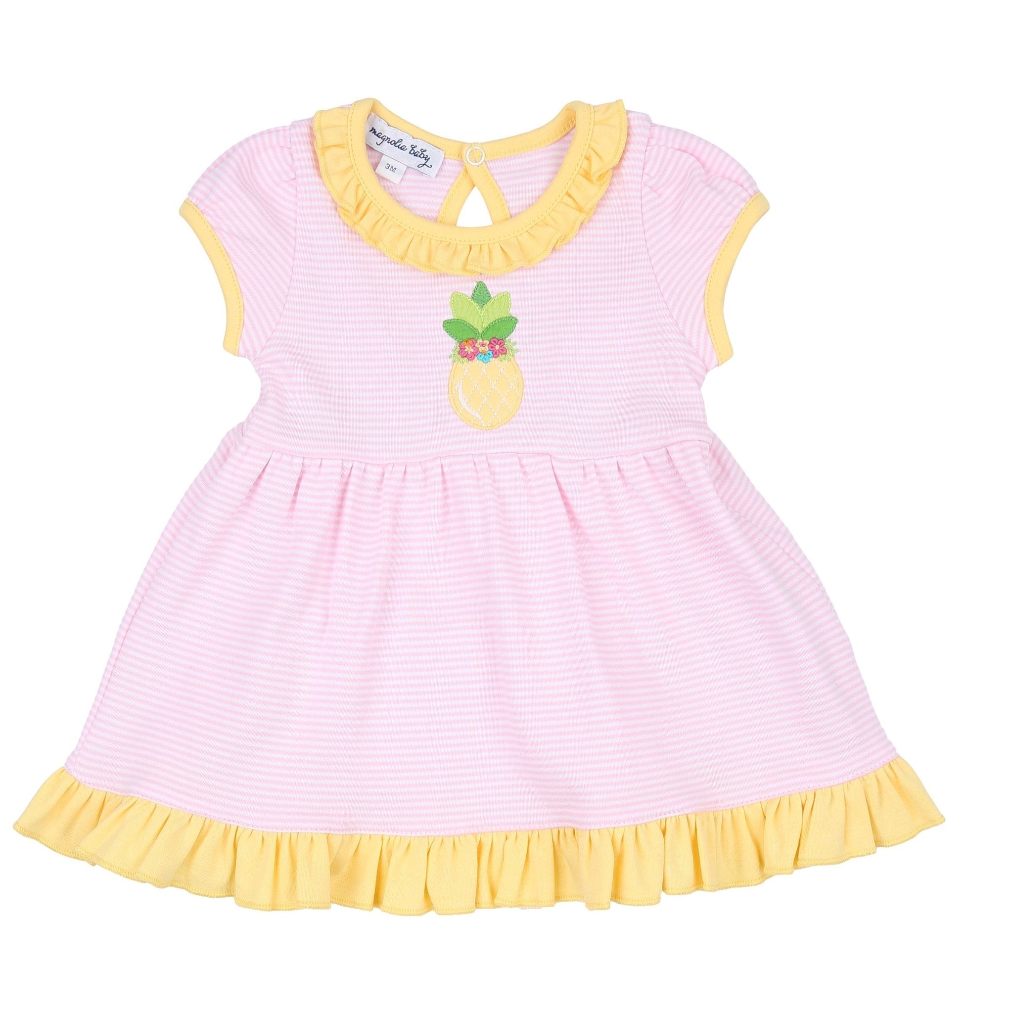 Tropical Pineapple Combo Short Sleeve Dress - Magnolia BabyDress