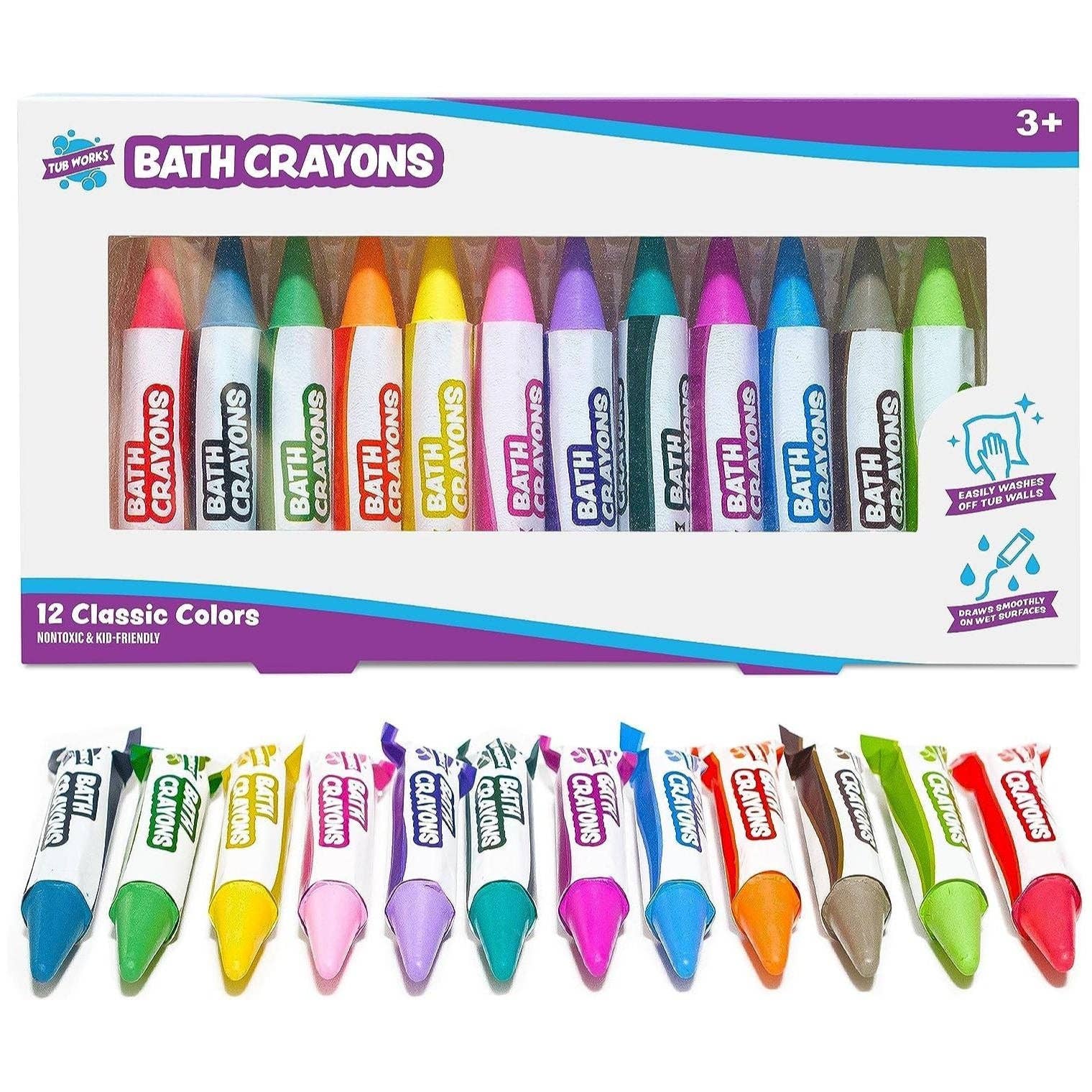 Tub Works® Smooth™ Bath Crayons - Set of 12 - Magnolia Baby