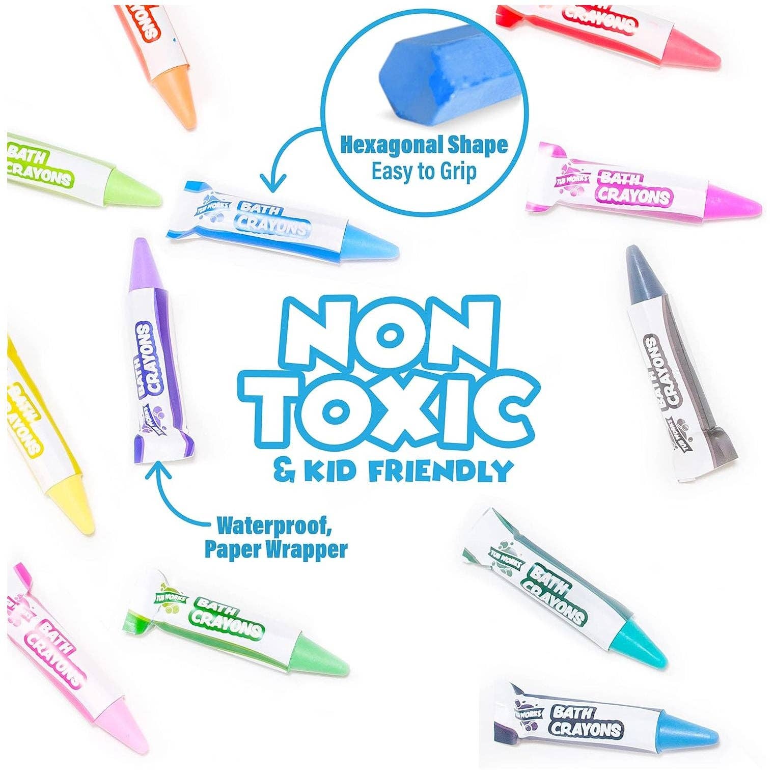 Tub Works® Smooth™ Bath Crayons - Set of 12 - Magnolia Baby