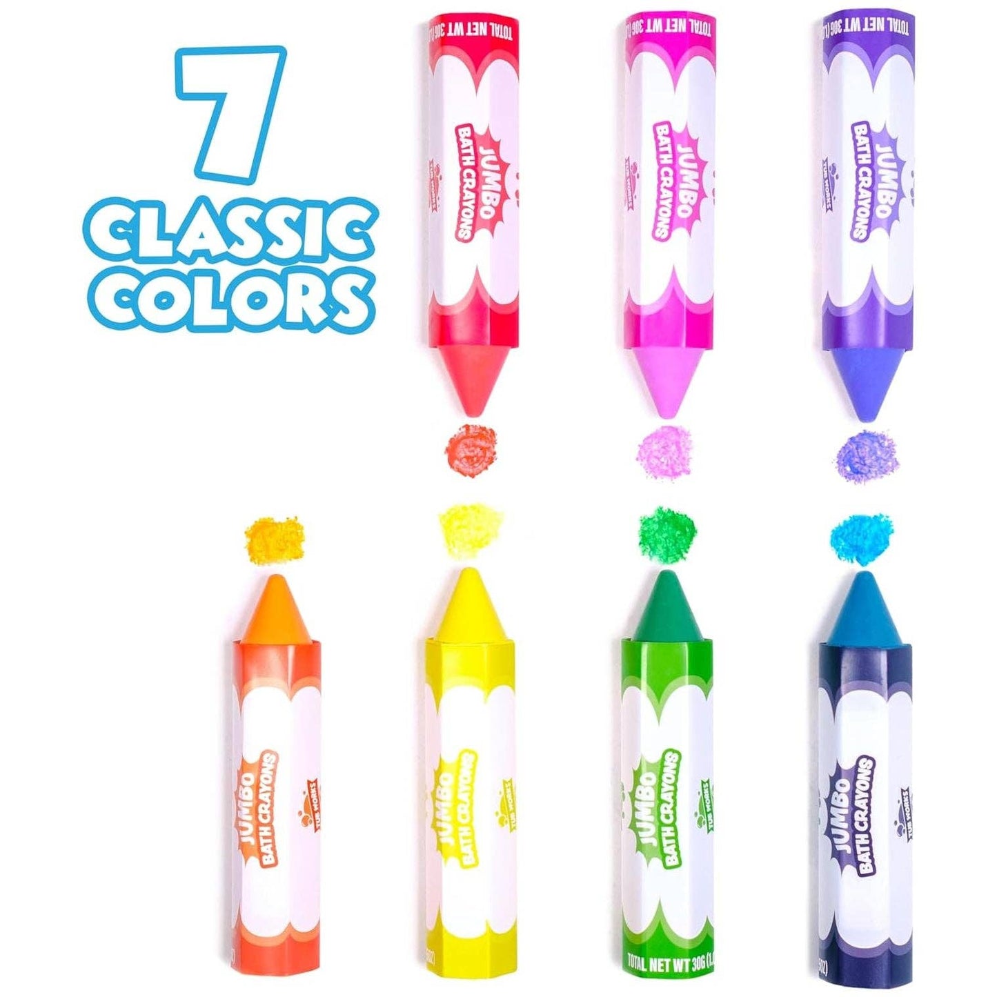 Tub Works® Smooth™ Jumbo Bath Crayons - 7 Pack - Magnolia BabyBath Toy