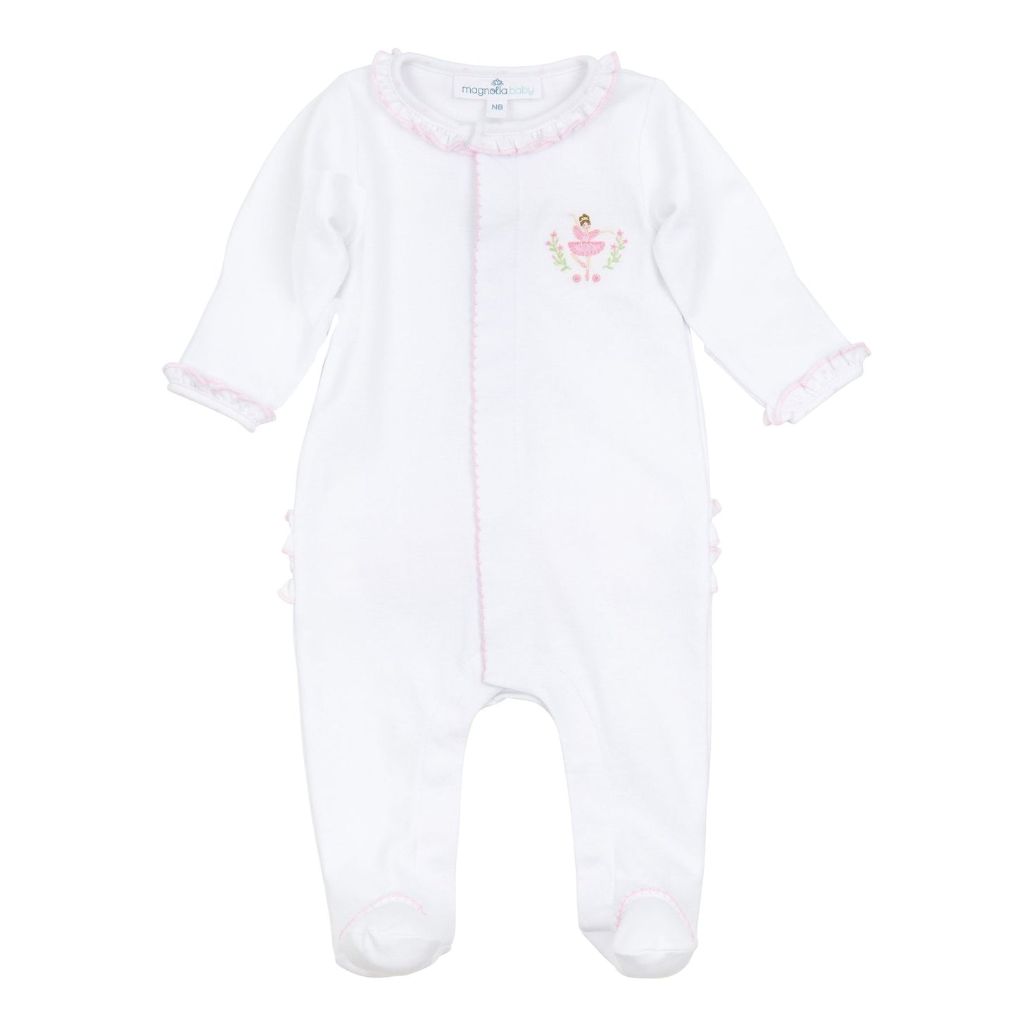 Twinkle Toes Embroidered Footie - Magnolia BabyFootie