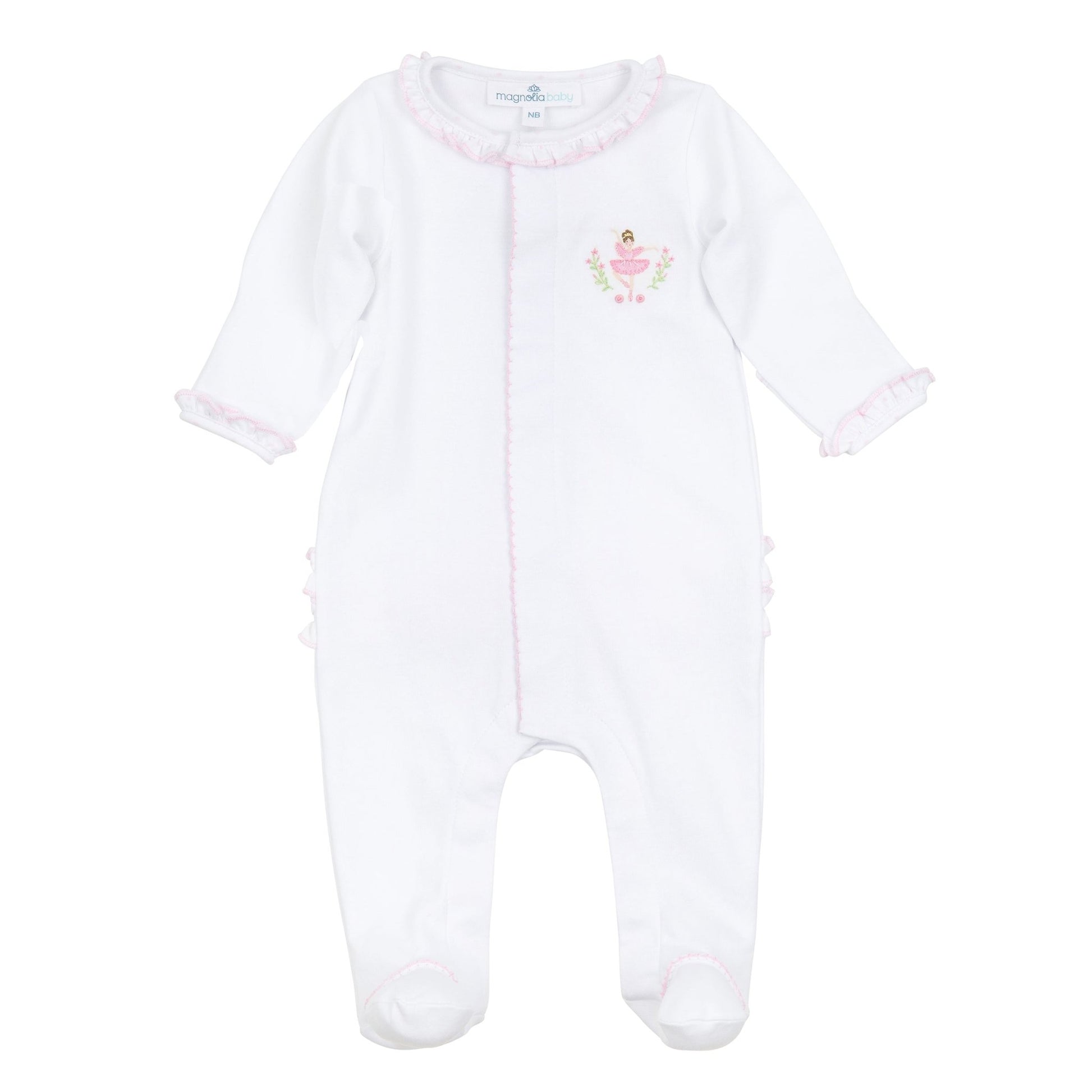 Twinkle Toes Embroidered Footie - Magnolia BabyFootie