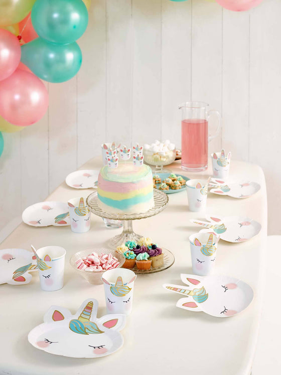 Unicorn Face Plates - 8 Pack - Magnolia BabyParty Supplies