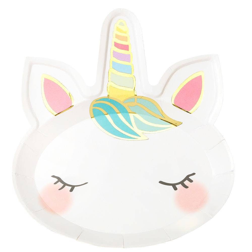 Unicorn Face Plates - 8 Pack - Magnolia BabyParty Supplies