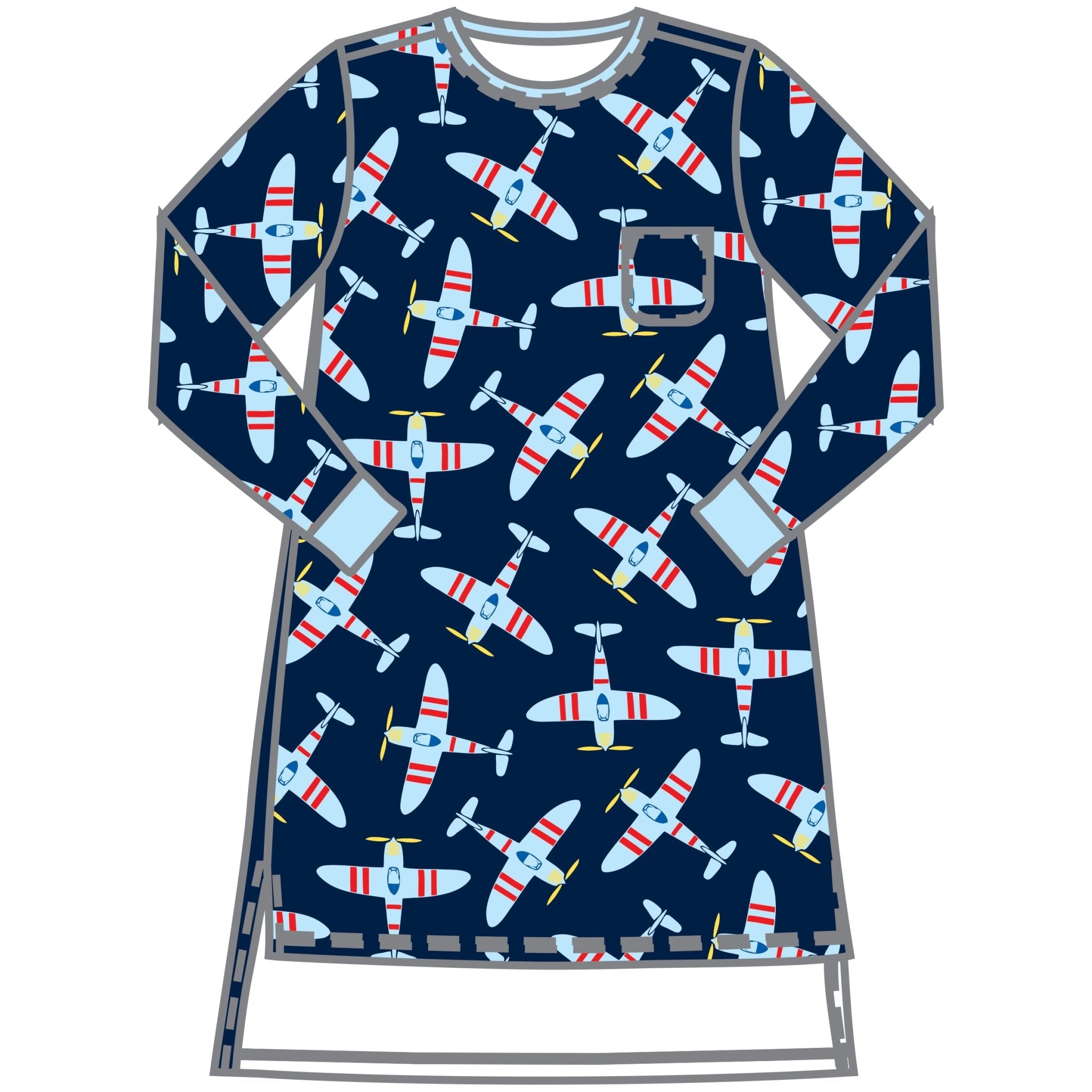 Up, Up and Away Women's Night Long Sleeve Shirt - Magnolia BabyNight Shirt