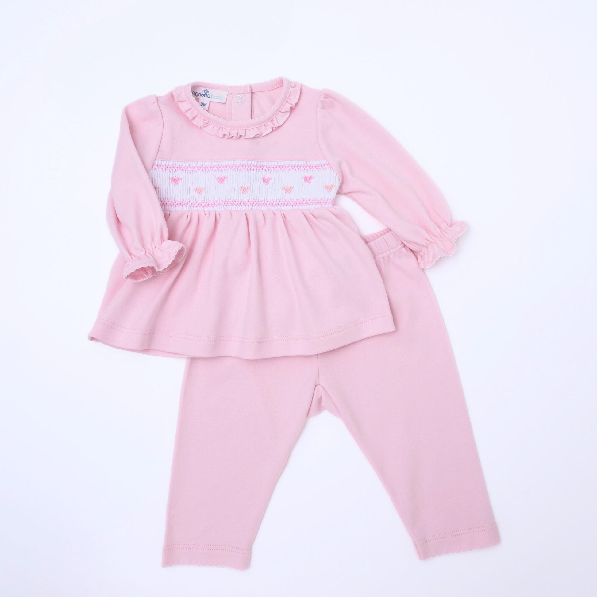 Valentine's Classics Smocked 2pc Pant Set - Magnolia Baby2pc Pant Set