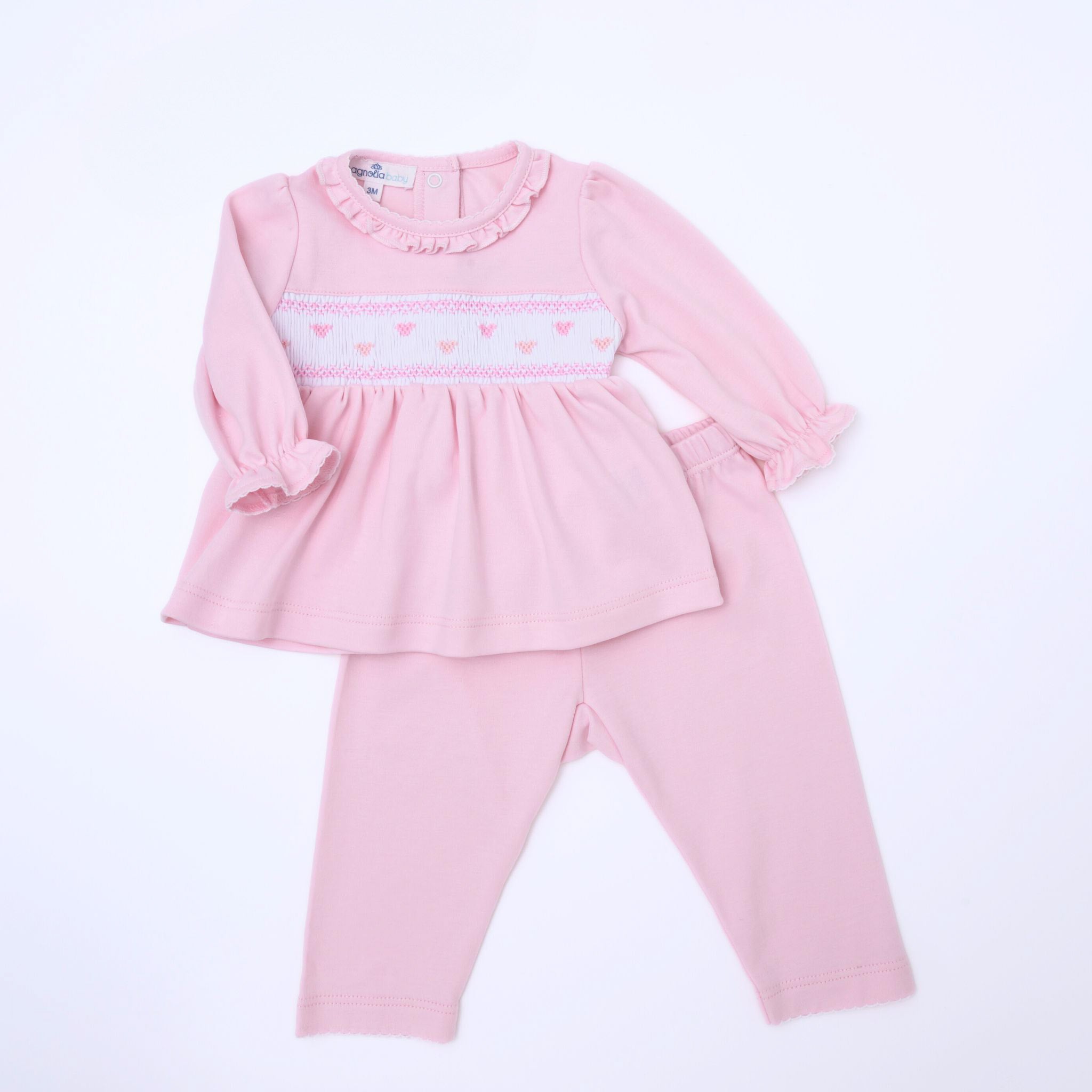 Valentine's Classics Smocked 2pc Pant Set - Magnolia Baby2pc Pant Set