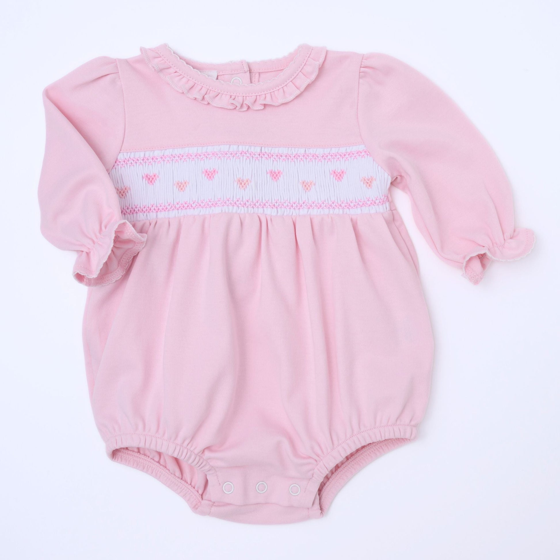Valentine's Classics Smocked Long Sleeve Bubble - Magnolia BabyBubble