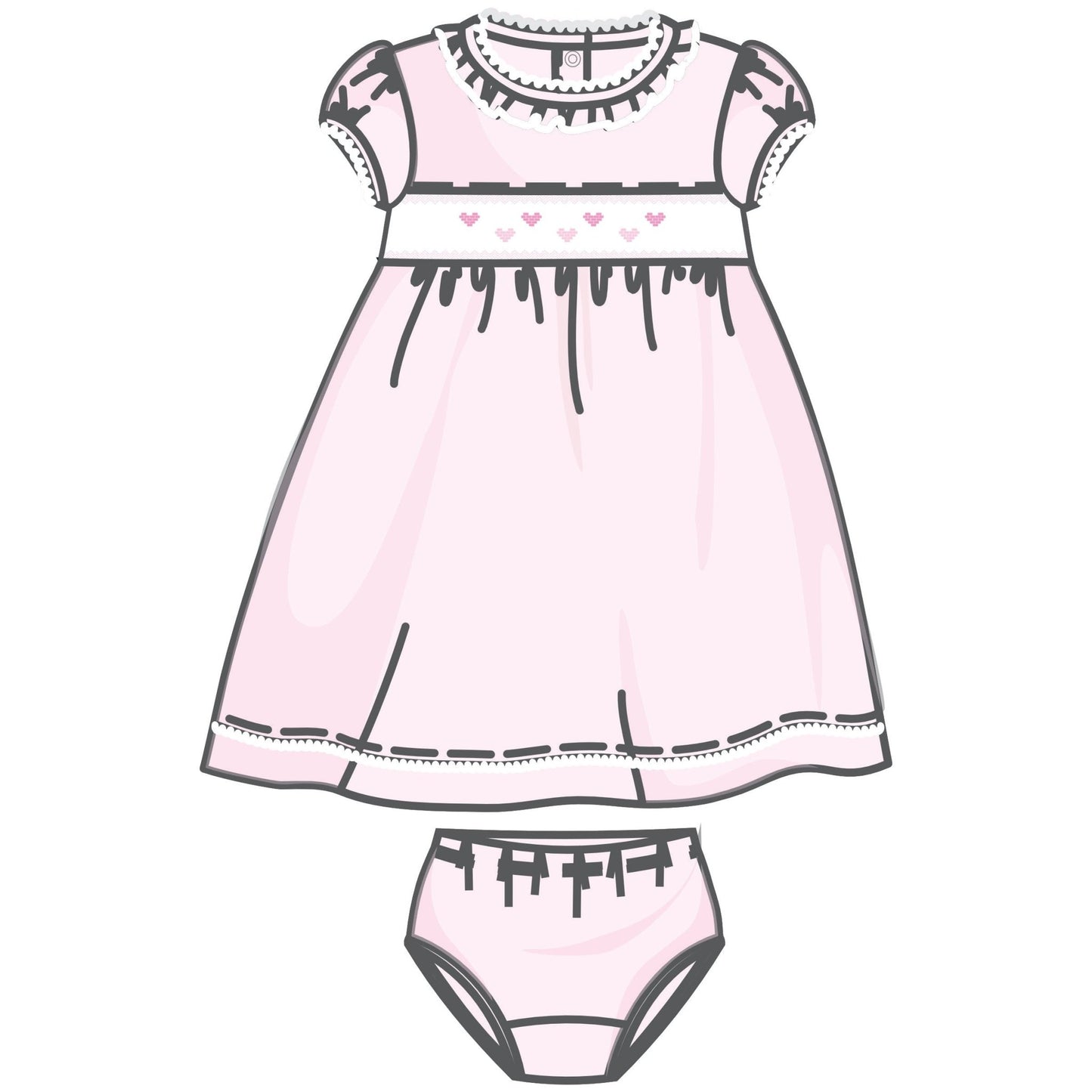 Valentine's Classics Smocked Short Sleeve Dress - Magnolia BabyDress