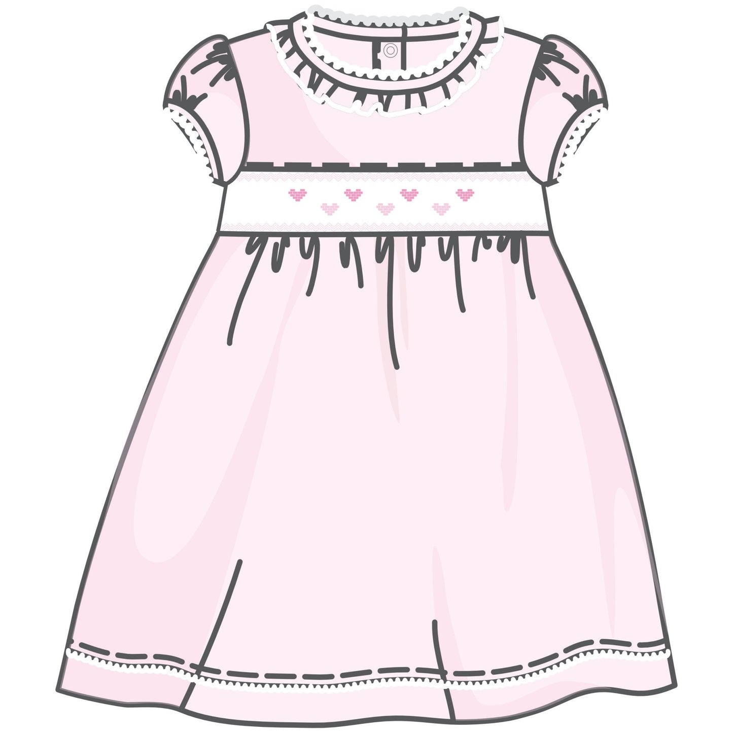 Valentine's Classics Smocked Short Sleeve Dress - Magnolia BabyDress
