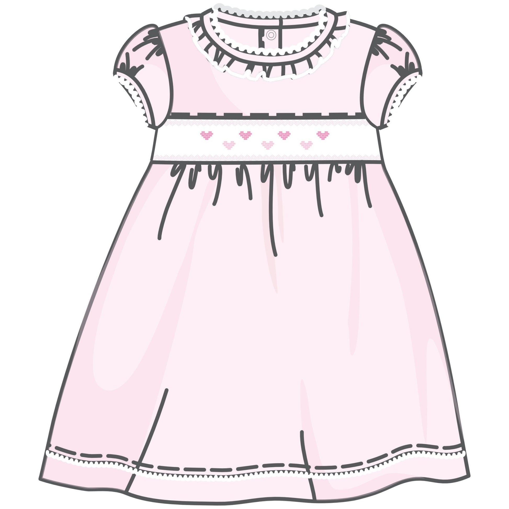 Valentine's Classics Smocked Short Sleeve Dress - Magnolia BabyDress