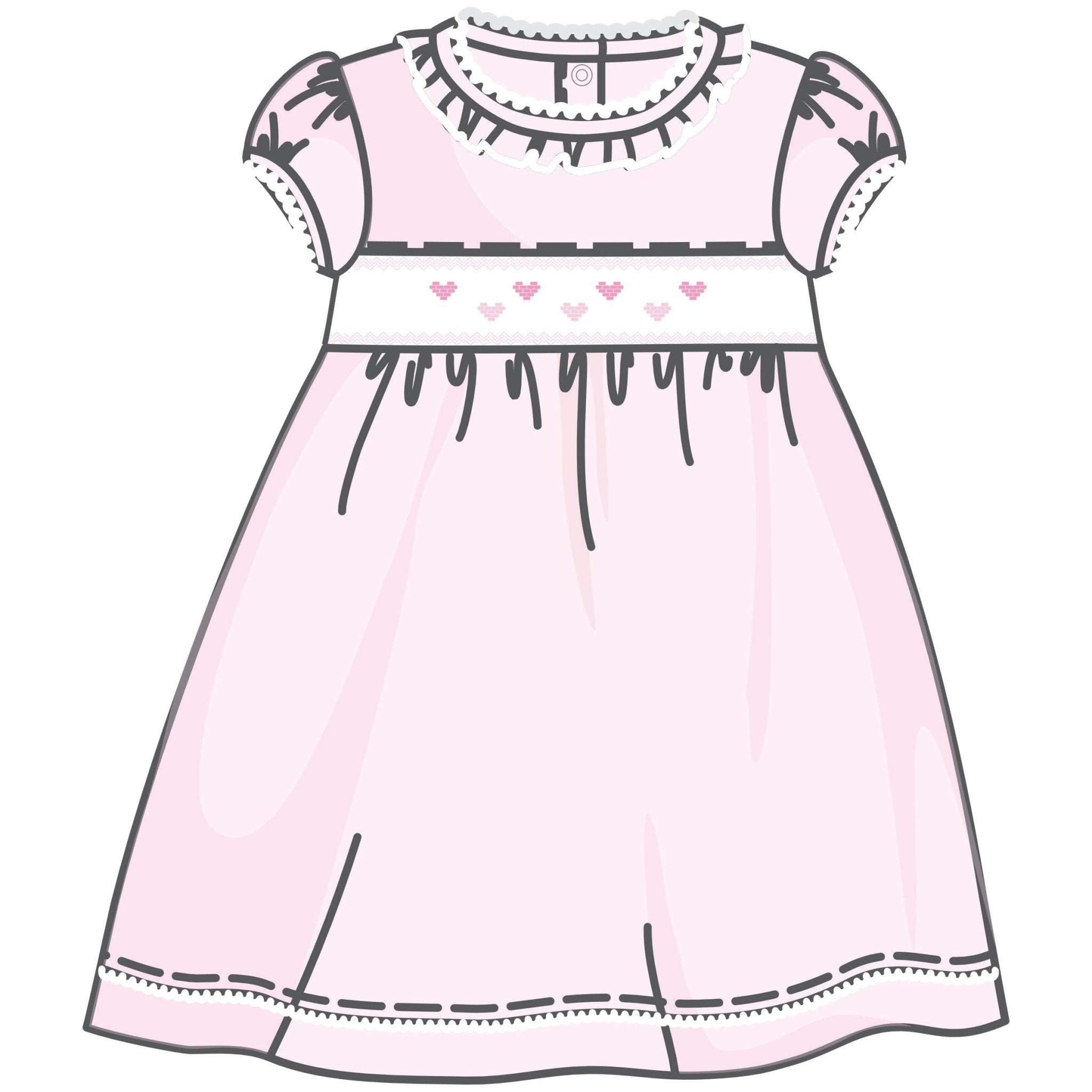 Valentine's Classics Smocked Short Sleeve Dress - Magnolia BabyDress