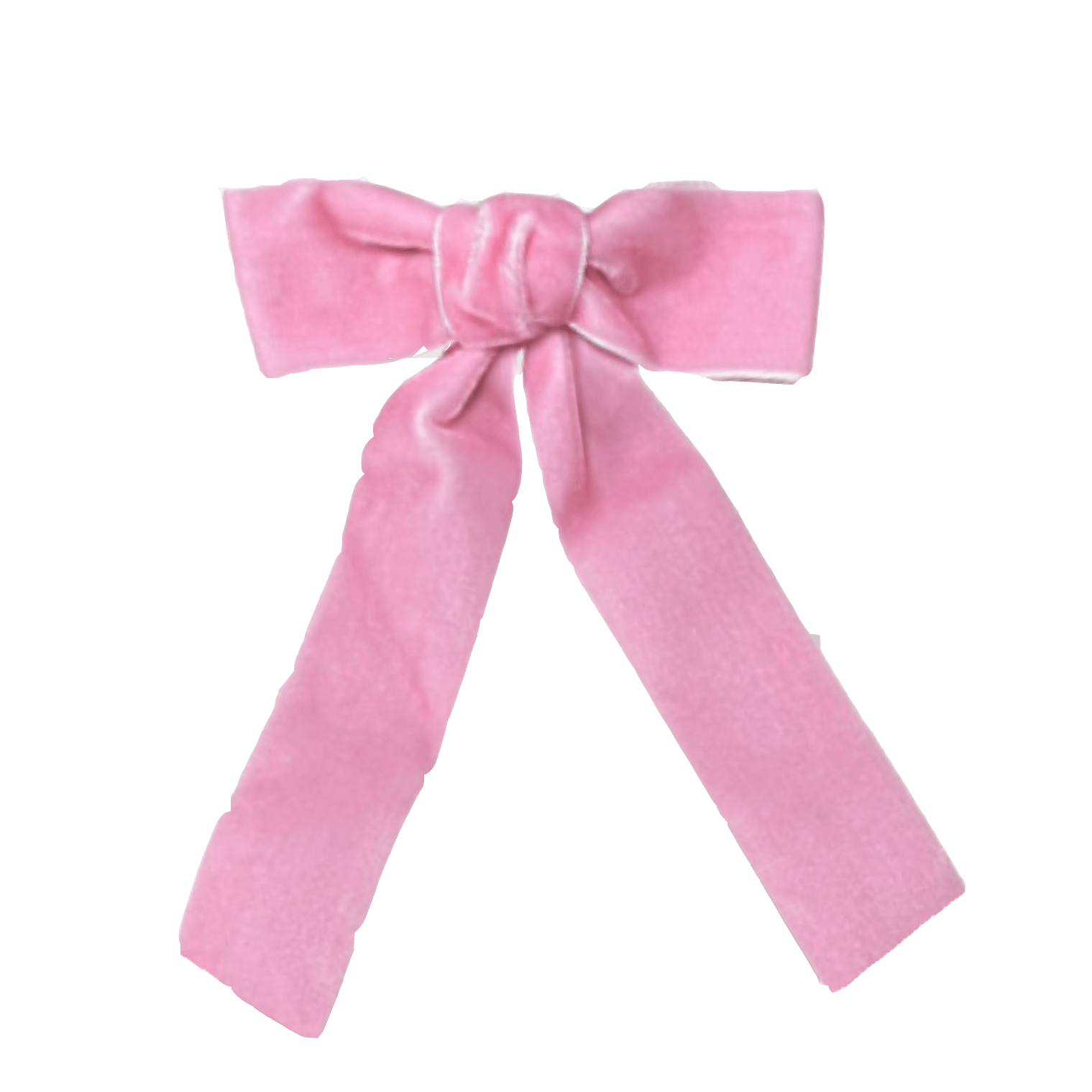 Velvet Long - Tailed Bow Barrette - Pink - Magnolia BabyHair Clip
