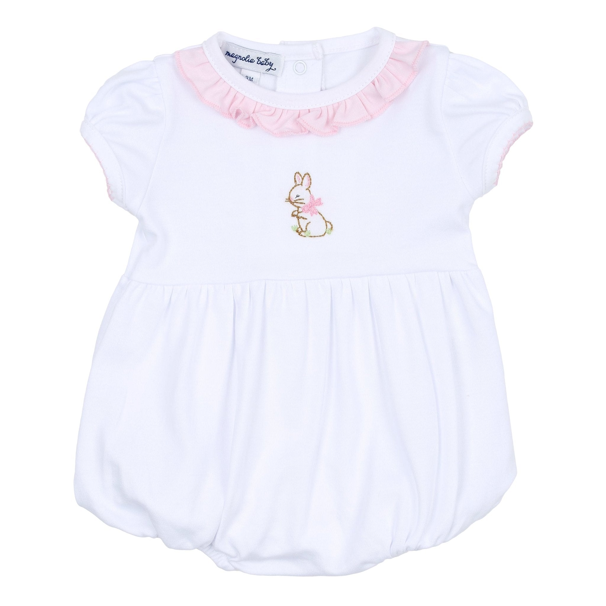 Vintage Bunny Ruffle Bubble - Pink - Magnolia BabyBubble