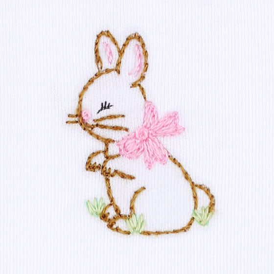 Vintage Bunny Zip Footie - Pink - Magnolia BabyFootie